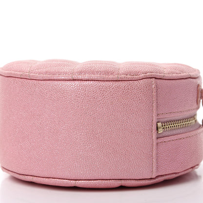 Chanel Iridescent Caviar Quilted Round Clutch With Chain Pink 7 of 10