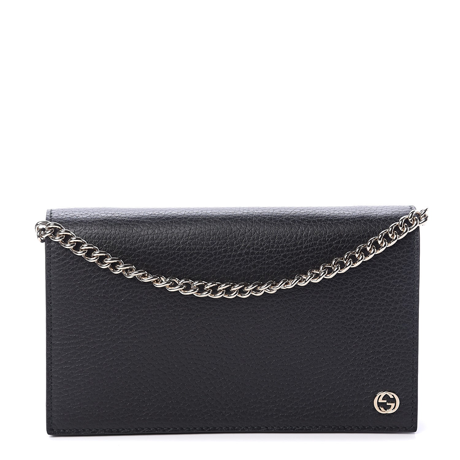 Gucci Dollar Calfskin Medium Betty Chain Wallet Black 1 of 7