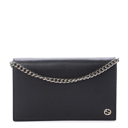 Gucci Dollar Calfskin Medium Betty Chain Wallet Black 1 of 7