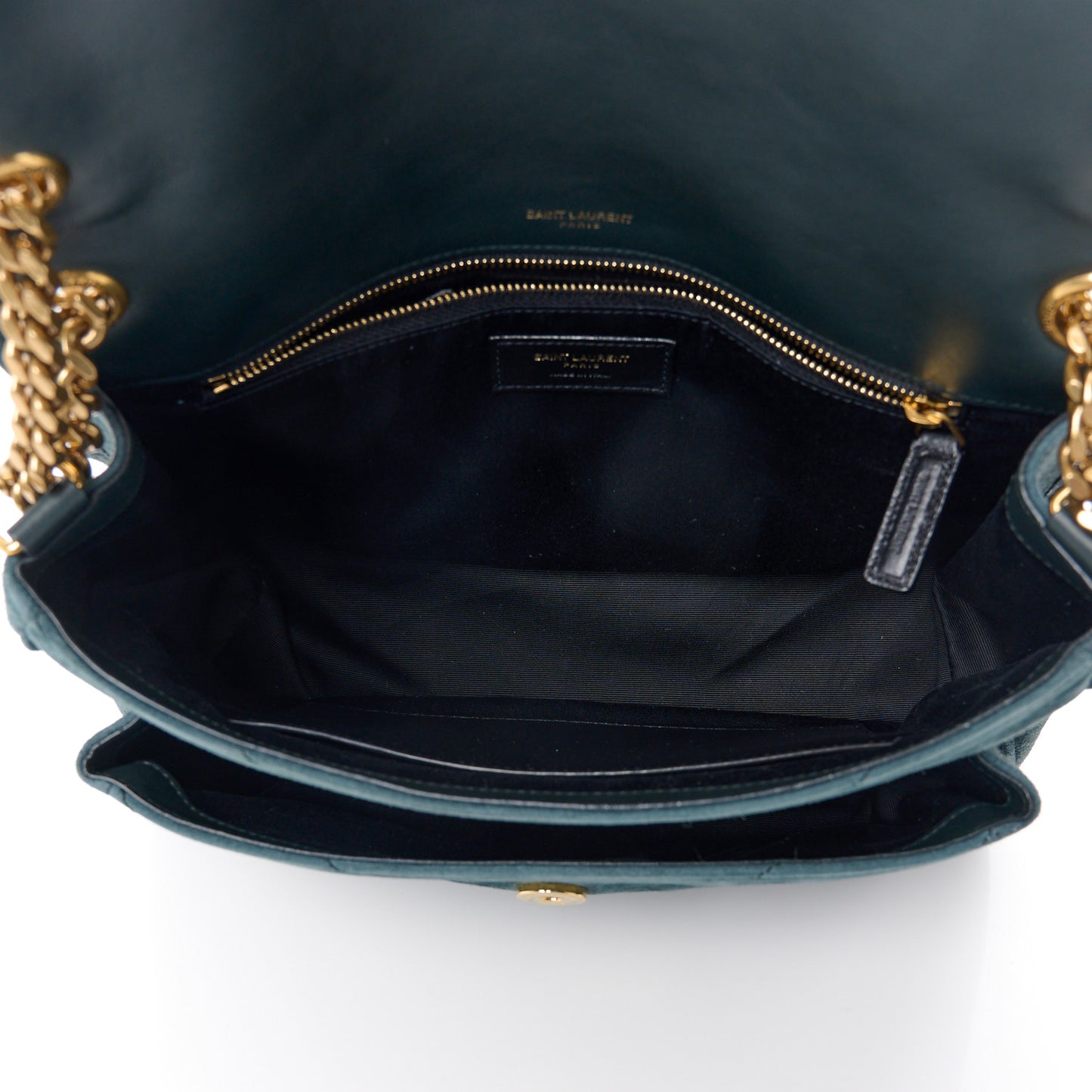 Suede Monogram Medium Niki Chain Satchel Green