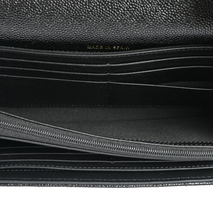 Chanel Caviar Quilted Multi Chain CC Large Gusset Flap Wallet Black 8 of 12