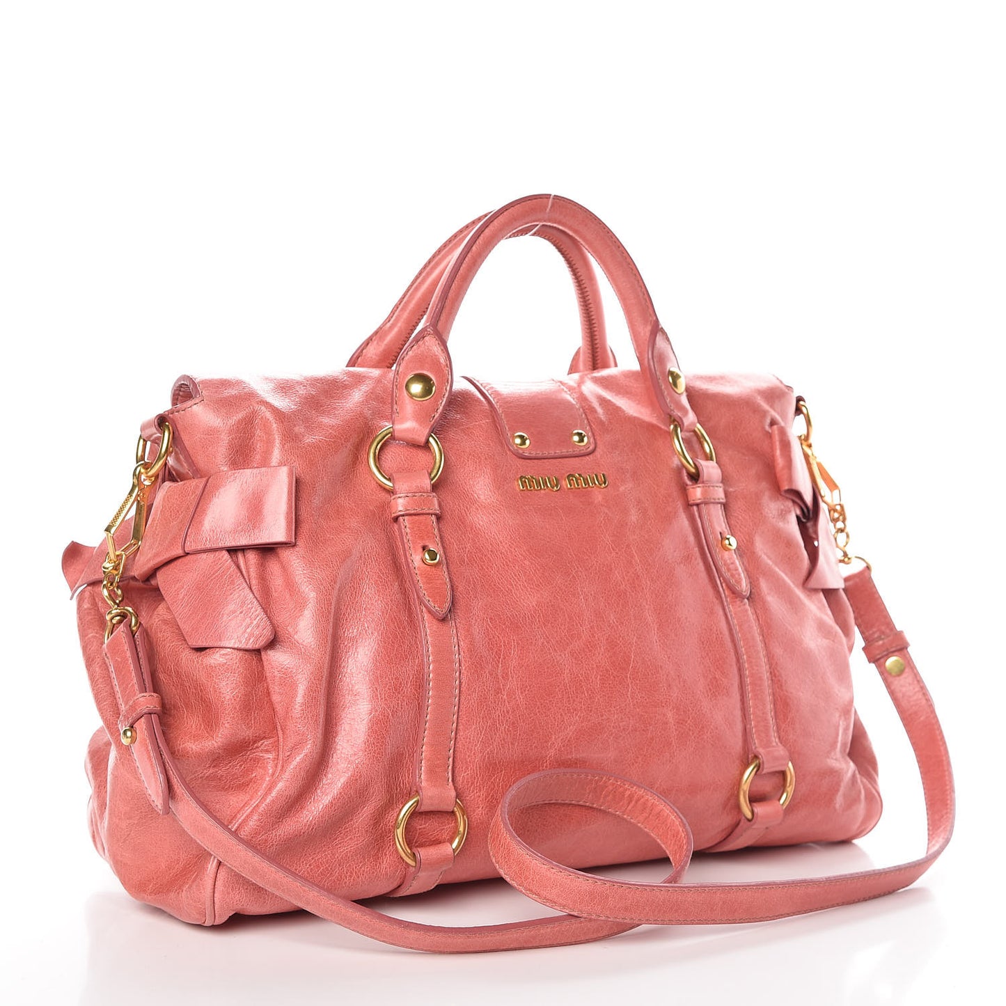 Vitello Lux Medium Bow Bag Rosa