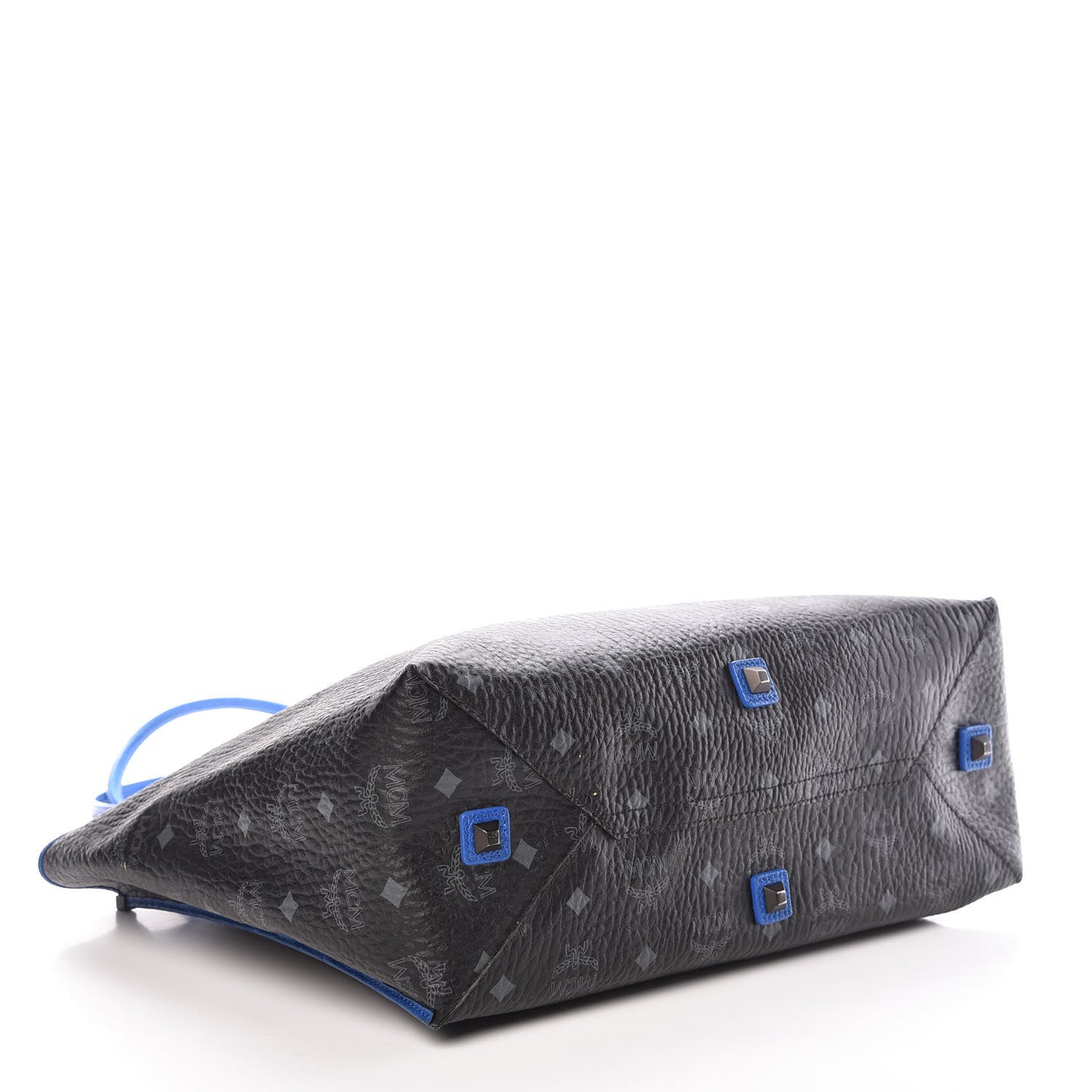 Metallic Visetos Medium Kira Shopper Tote Black Blue