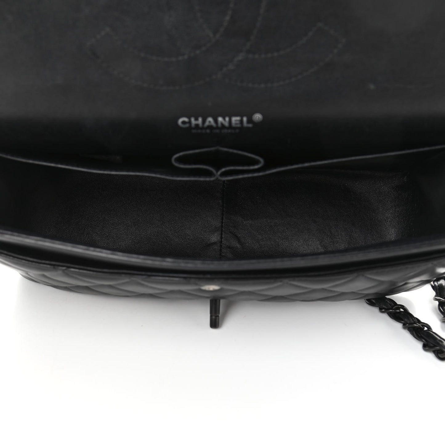 Lambskin Quilted Jumbo Double Flap So Black
