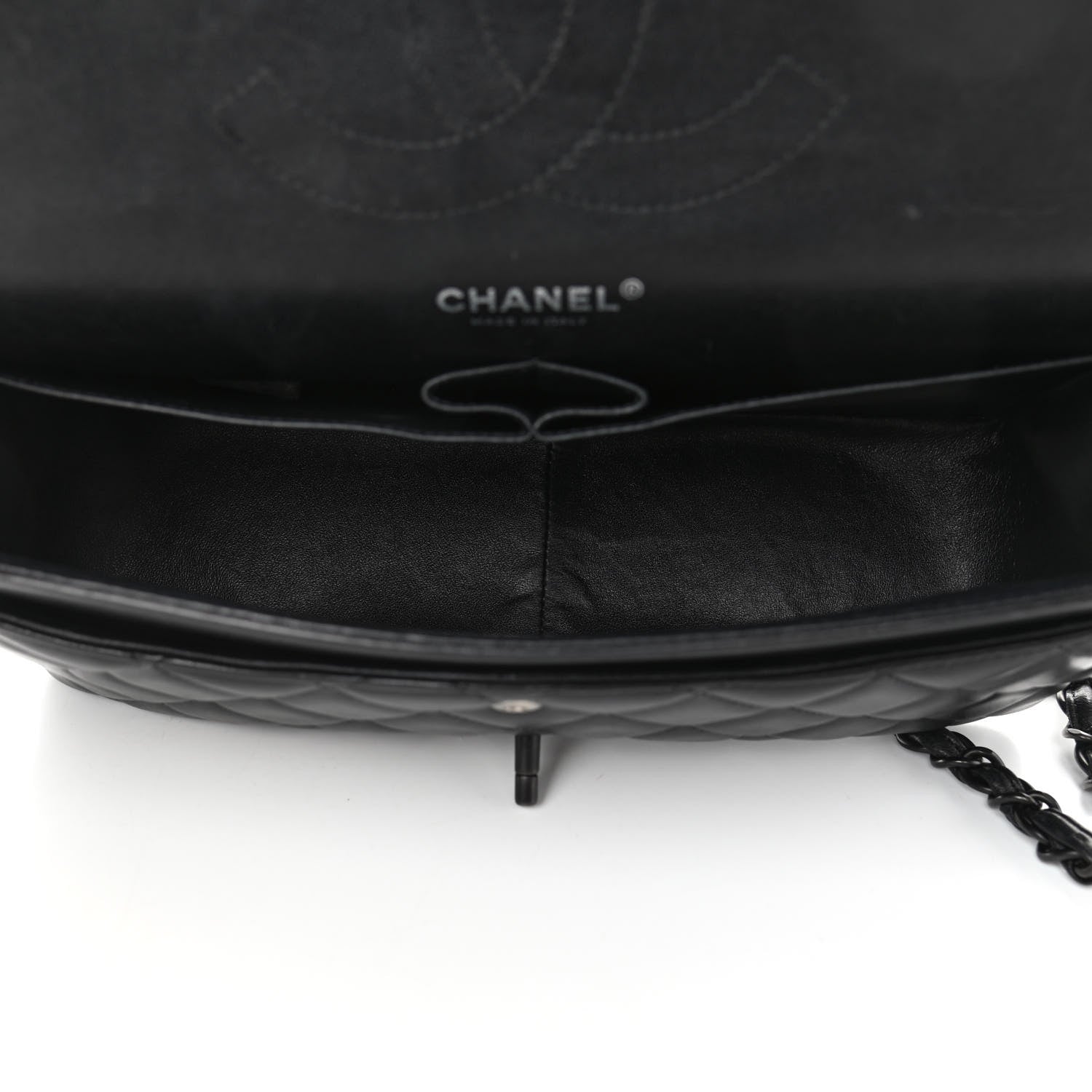 Chanel Lambskin Quilted Jumbo Double Flap So Black 5 of 16