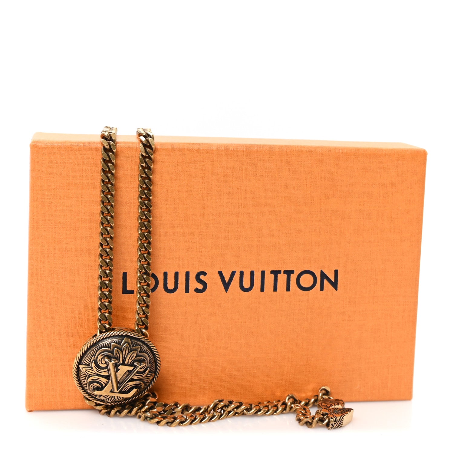 Louis Vuitton Metal LV Bolo Tie Gold 5 of 5