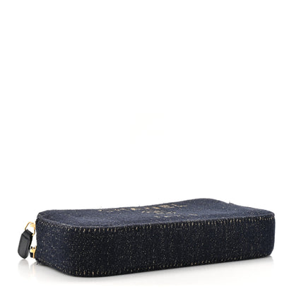 Chanel Canvas Small Deauville Clutch With Chain Navy 4 of 13