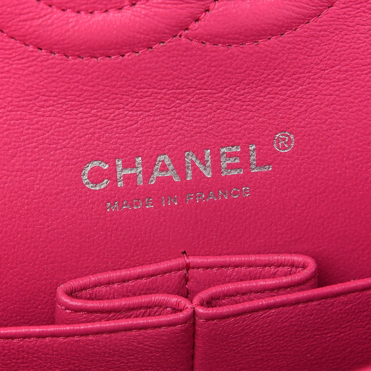 Lambskin Quilted Medium Double Flap Dark Pink