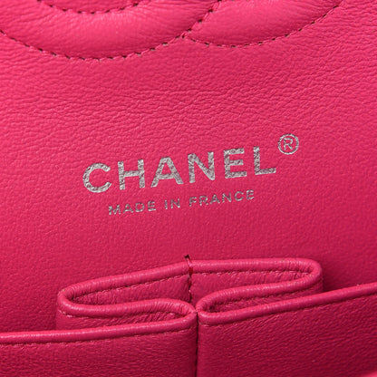 Chanel Lambskin Quilted Medium Double Flap Dark Pink 6 of 9