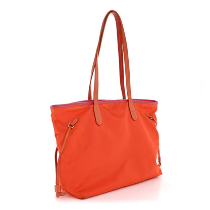 Prada Tessuto Nylon Saffiano Tote Papaya Ibisco 3 of 14