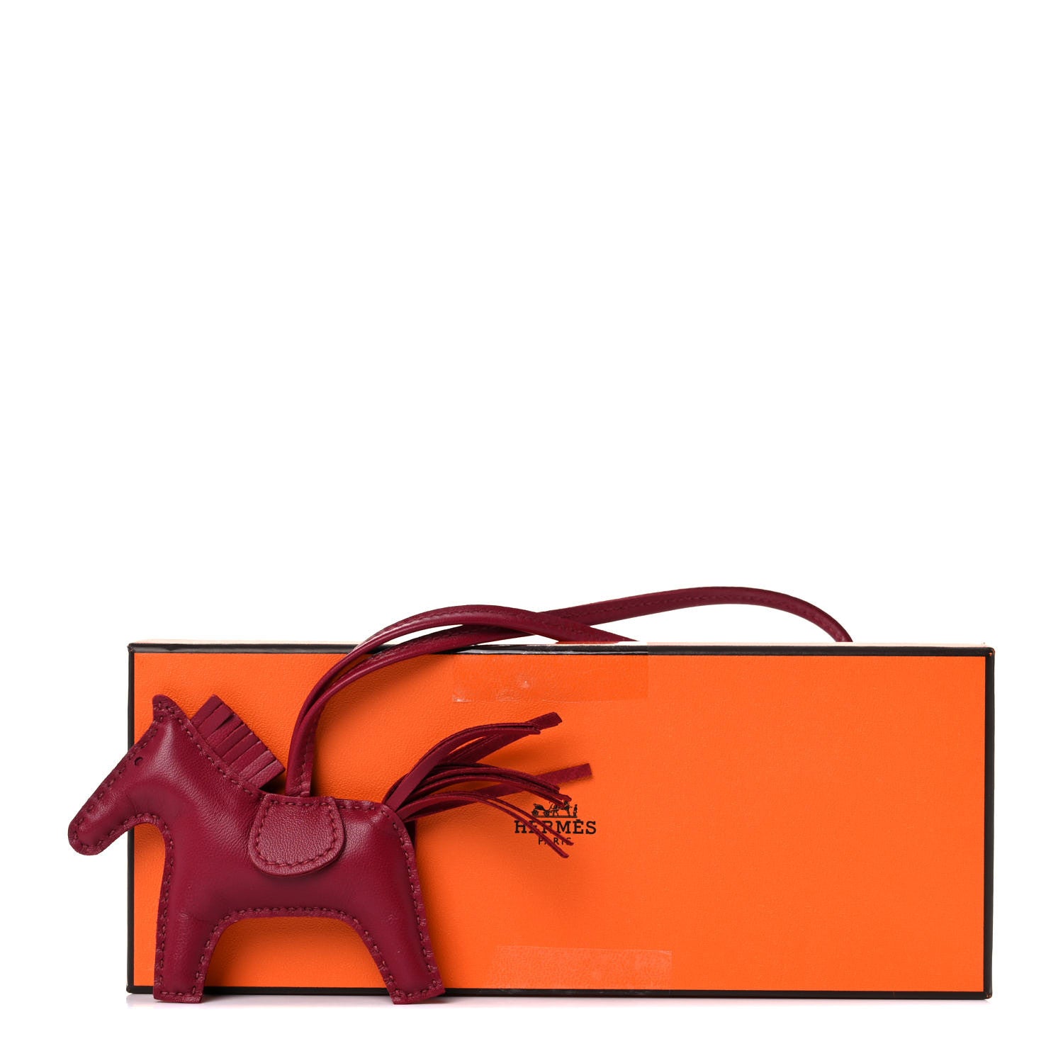 Hermes Milo Lambskin Grigri Rodeo Horse Bag Charm PM Rubis 4 of 4