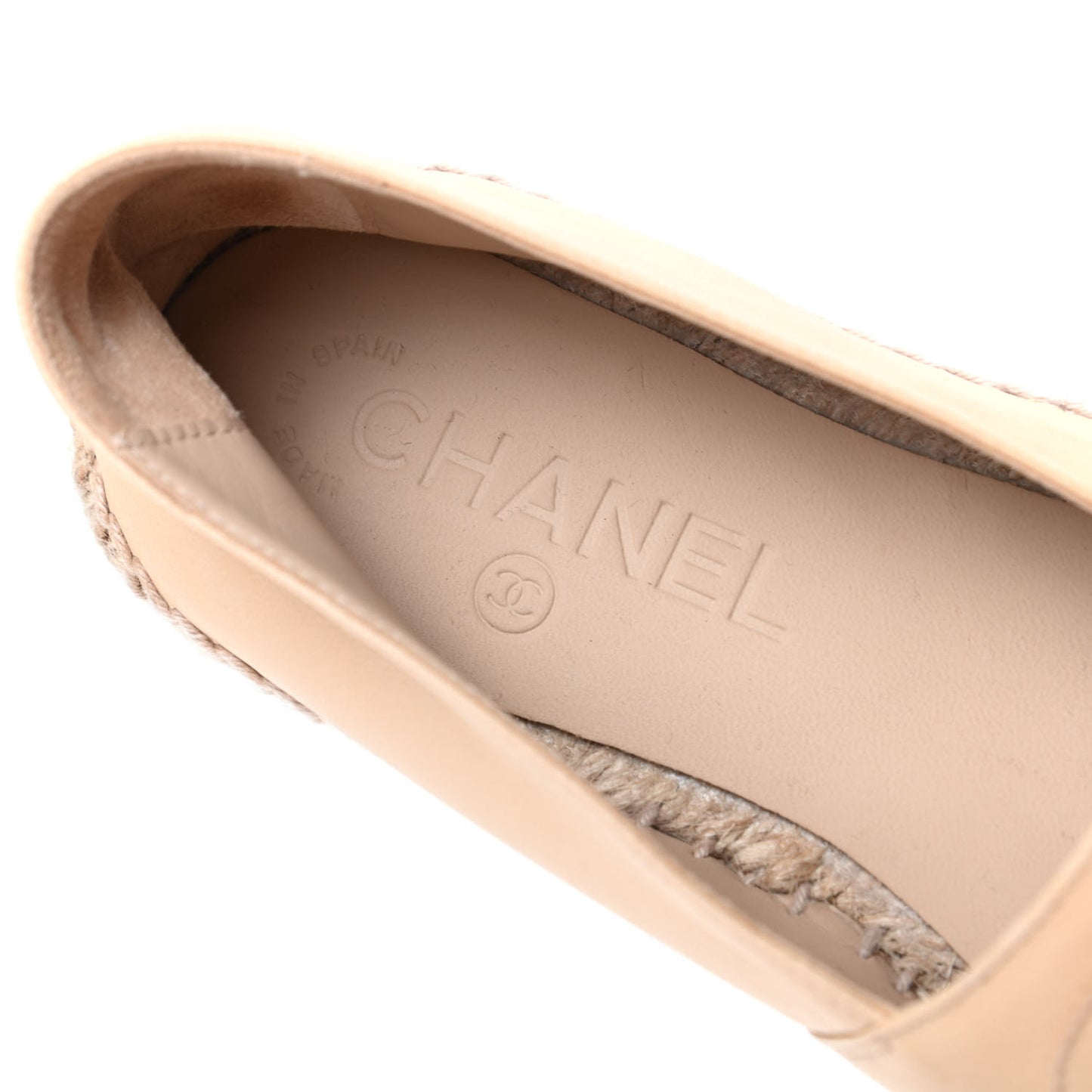 Lambskin CC Espadrilles 36 Beige Black