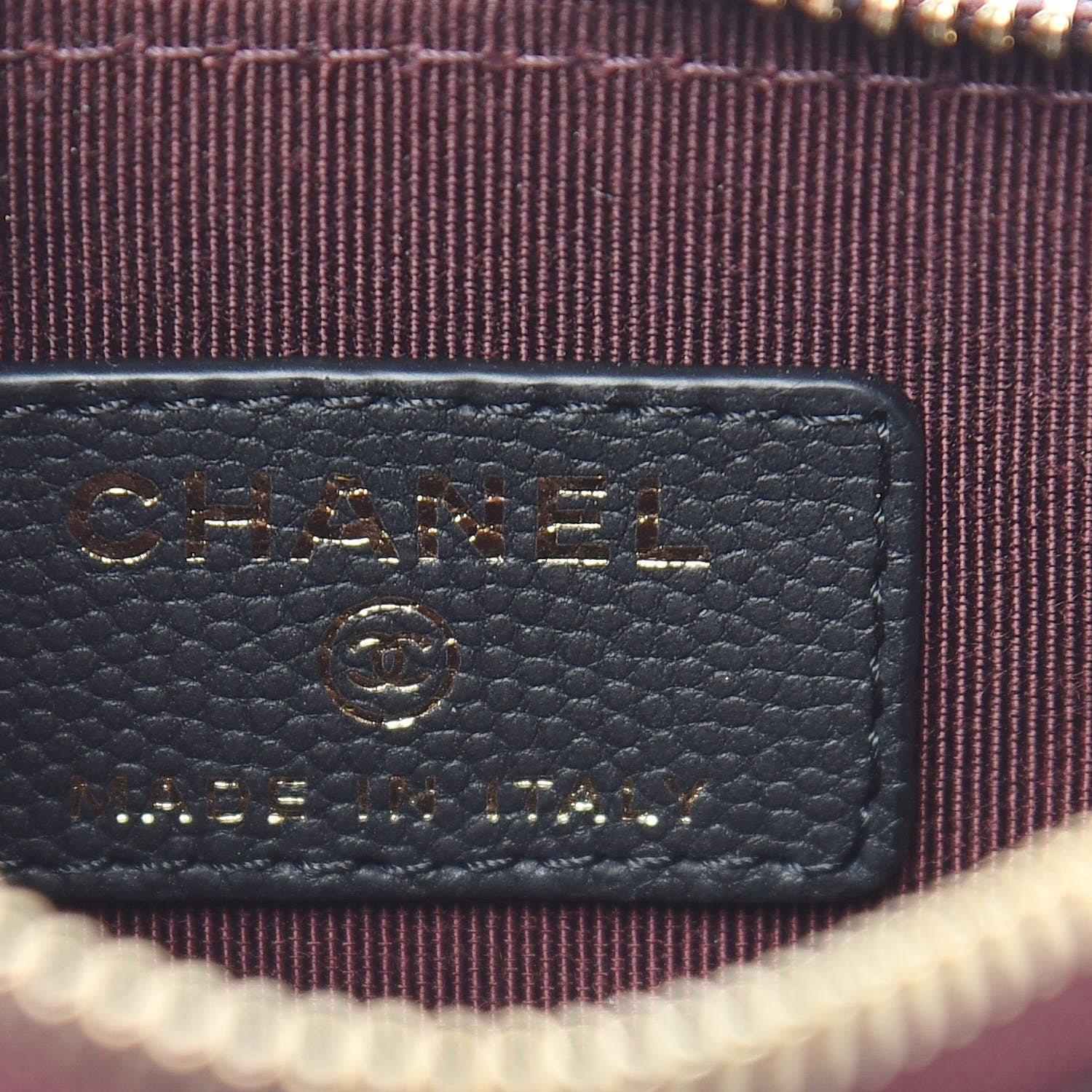 Chanel Caviar Chevron Quilted Small Cosmetic Case Black 6 of 8