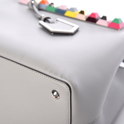 Fendi Vitello Baltico Dolce Studded Petite 2Jours Tote Ghiaccio Multicolor 6 of 8