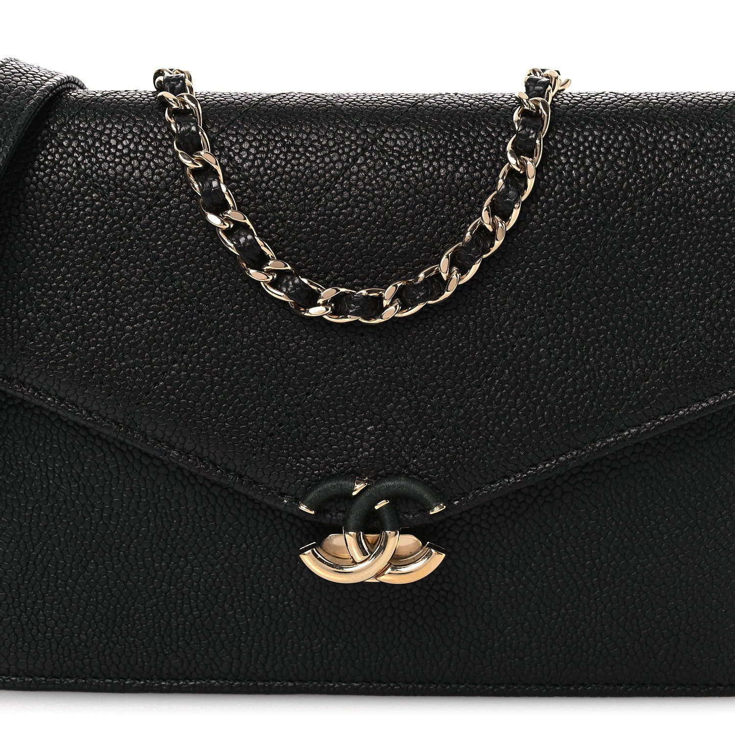 Chanel Grained Calfskin Quilted Cuba Wallet On Chain WOC Black 9 of 12