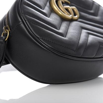 Gucci Calfskin Matelasse GG Marmont Belt Bag 75 30 Black 8 of 10