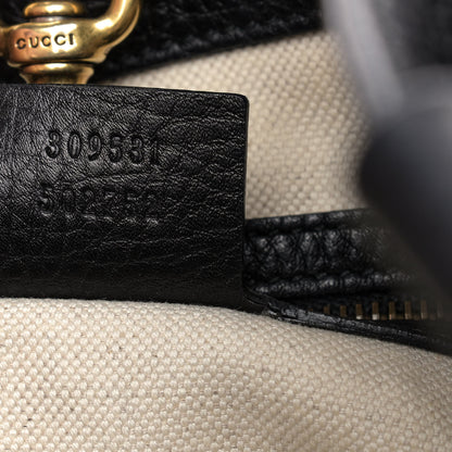 Gucci Pebbled Calfskin Medium Twill Shoulder Bag Black 7 of 12