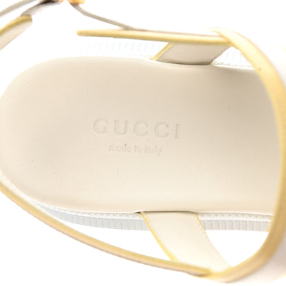 Gucci Nappa Platform Lug Sole Sandals 37 White Butter 6 of 9