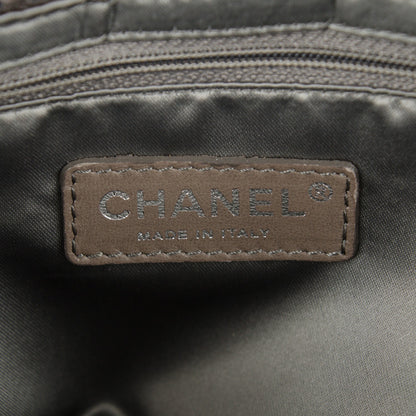 Chanel Metallic Crackled Calfskin Perforated Large Drill Flap Silver 6 of 7