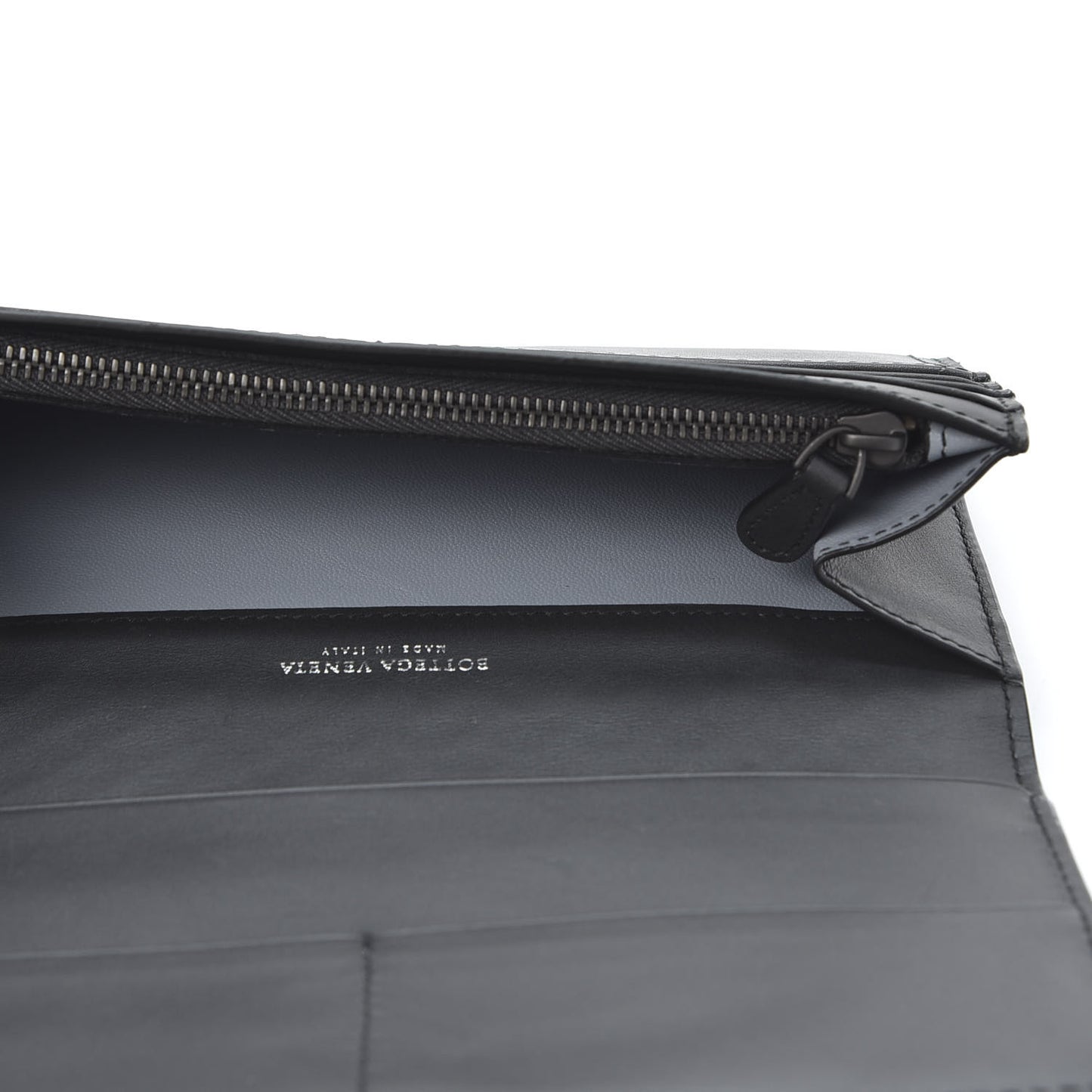 Nappa Intrecciato Continental Flap Wallet Ardoise