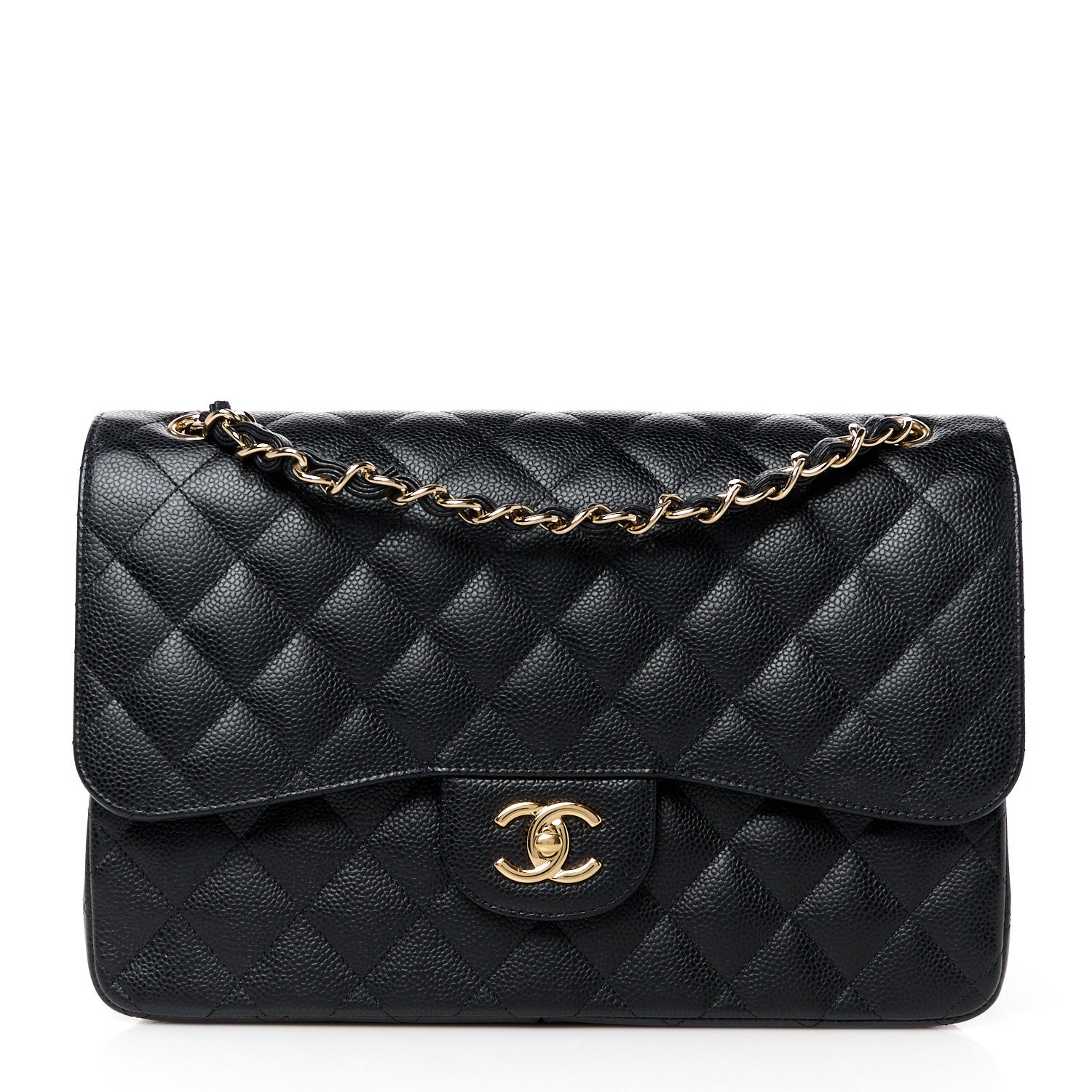 Chanel Caviar Quilted Jumbo Double Flap Black 1 of 12