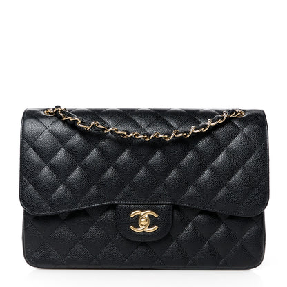 Chanel Caviar Quilted Jumbo Double Flap Black 1 of 12