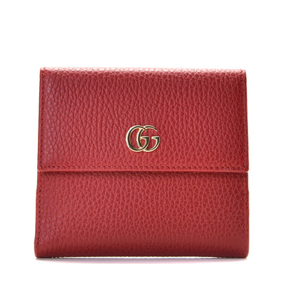 Gucci Dollar Calfskin Double G French Flap Wallet Hibiscus Red 1 of 7