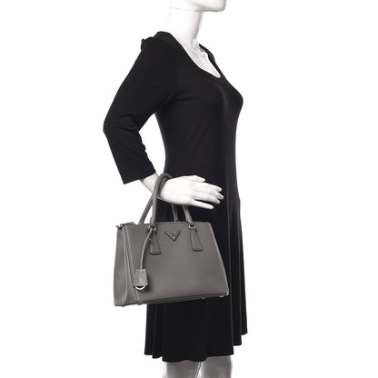 Prada Saffiano Small Galleria Double Zip Tote Marmo 3 of 12