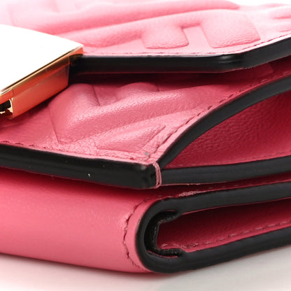 Fendi Nappa FF Diagonal Embossed Micro Tri-Fold Wallet Pink 11 of 12