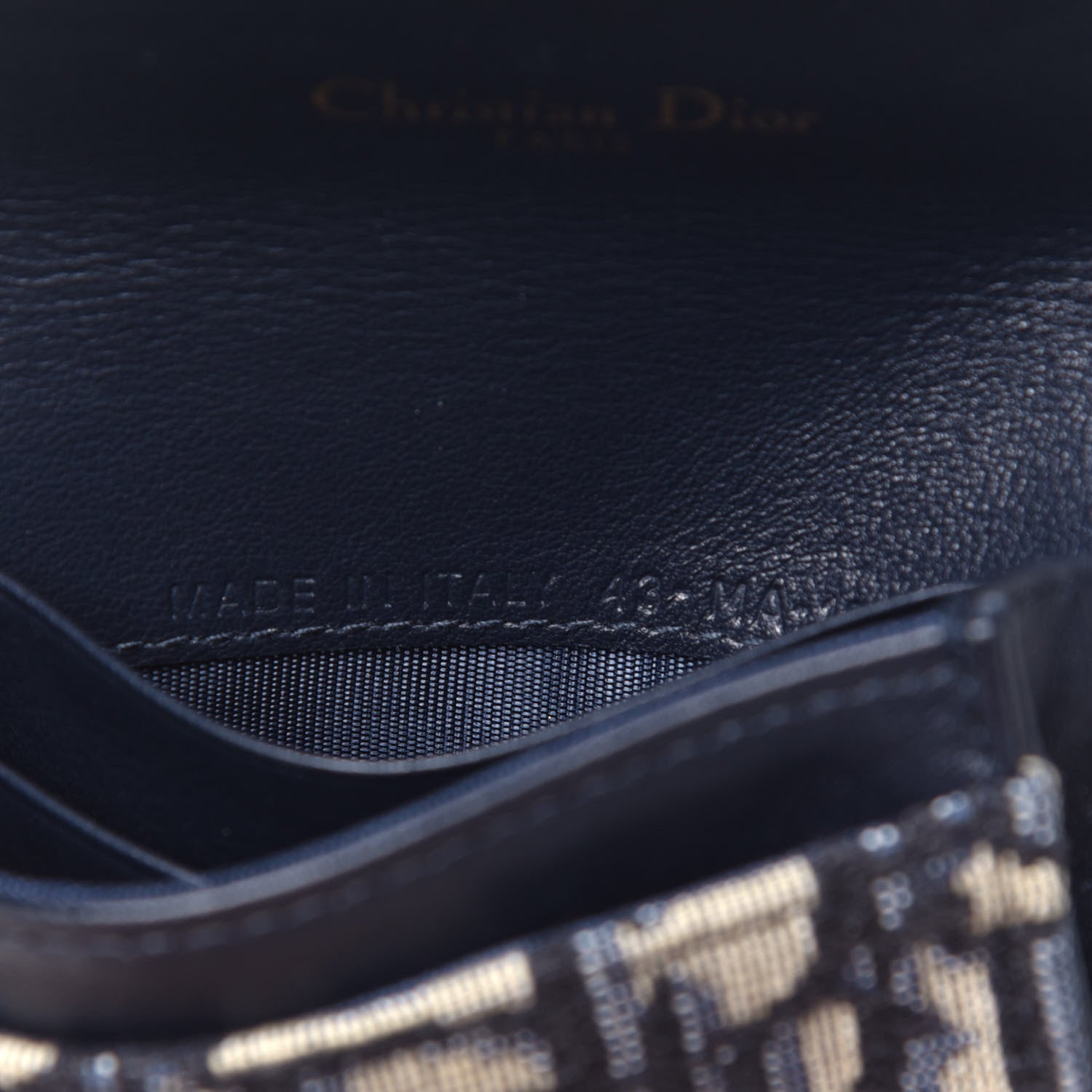 Christian Dior Oblique Saddle Card Holder Blue 7 of 7
