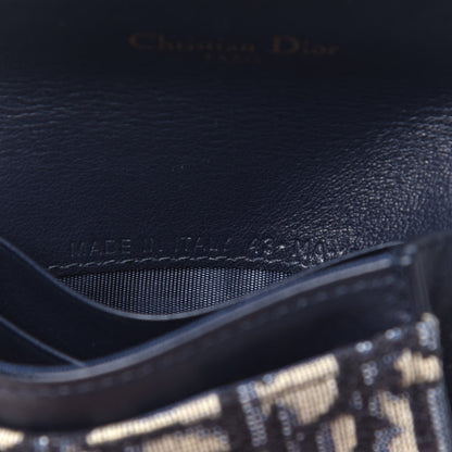 Christian Dior Oblique Saddle Card Holder Blue 7 of 7
