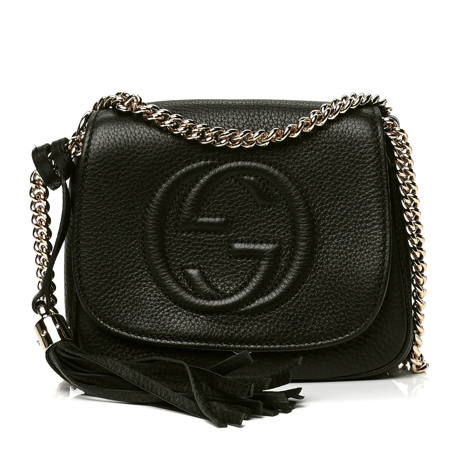Gucci Pebbled Calfskin Small Soho Flap Crossbody Black 1 of 5