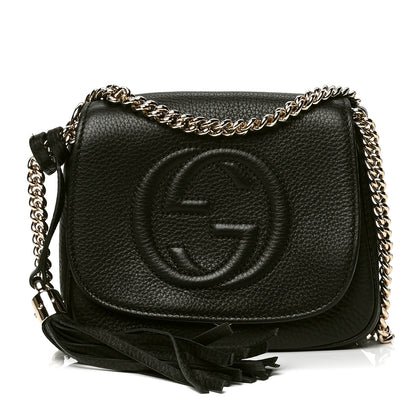 Gucci Pebbled Calfskin Small Soho Flap Crossbody Black 1 of 5