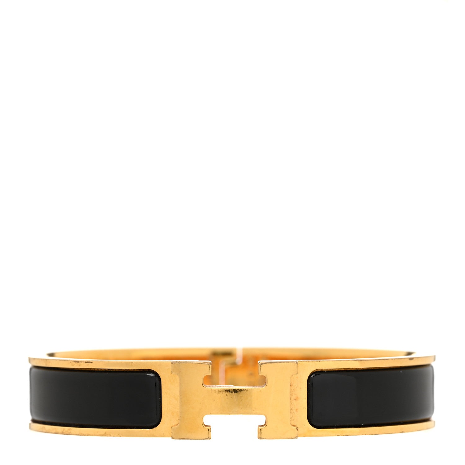 Hermes Enamel Narrow Clic Clac H Bracelet PM Black 1 of 4