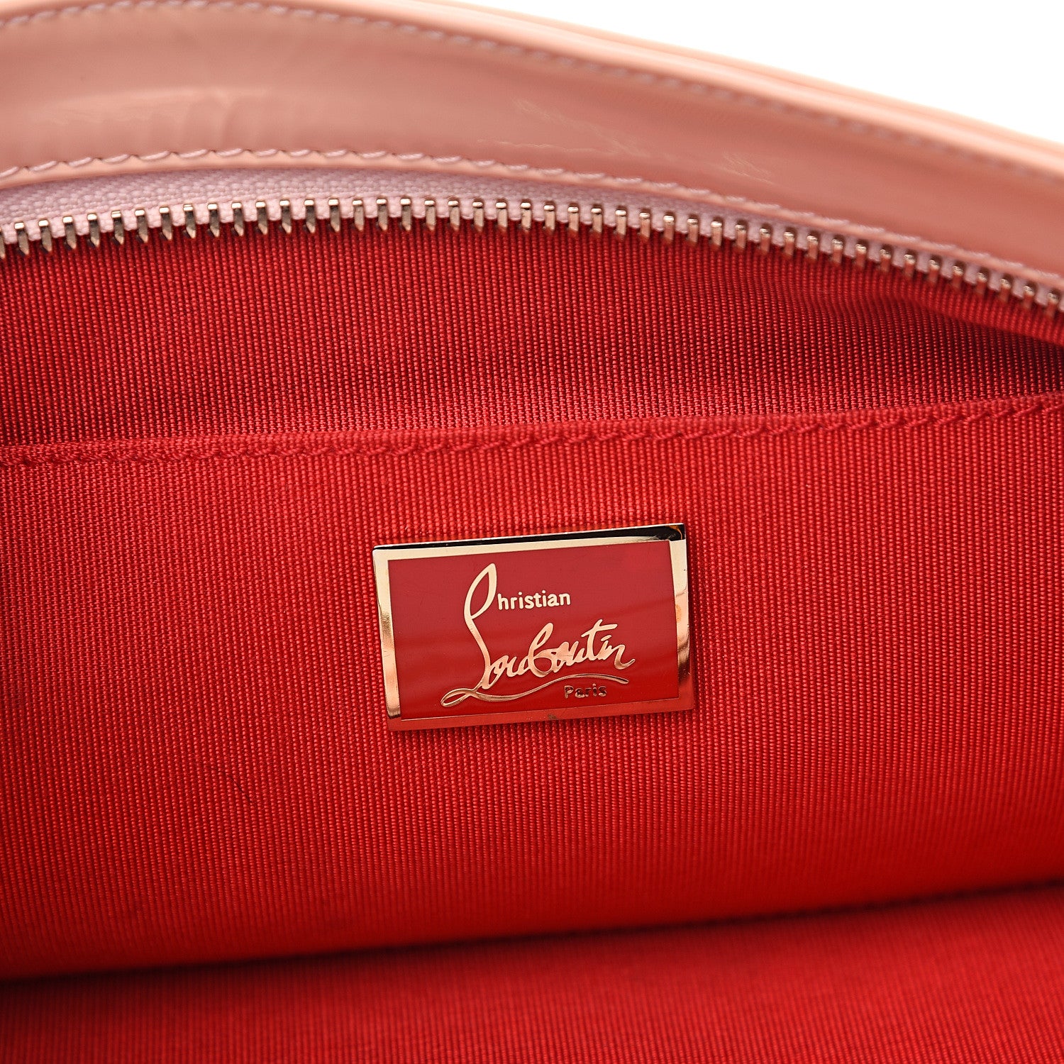 Christian Louboutin Patent Calfskin Studded Loubiposh Chain Clutch Light Pink 5 of 7
