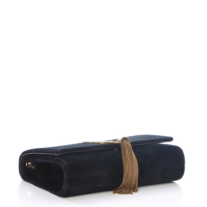 Saint Laurent Velvet Monogram Medium Kate Tassel Shoulder Bag Black 4 of 7