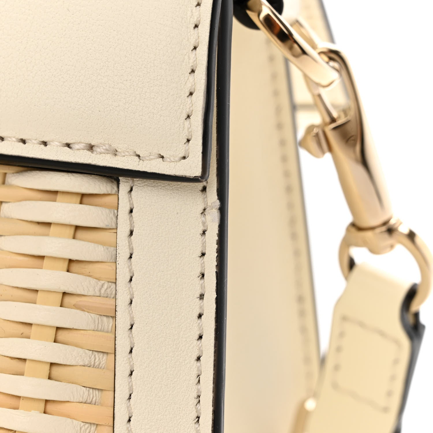 Valentino Garavani Wicker Calfskin Small VSling Top Handle Bag Natural White 11 of 11