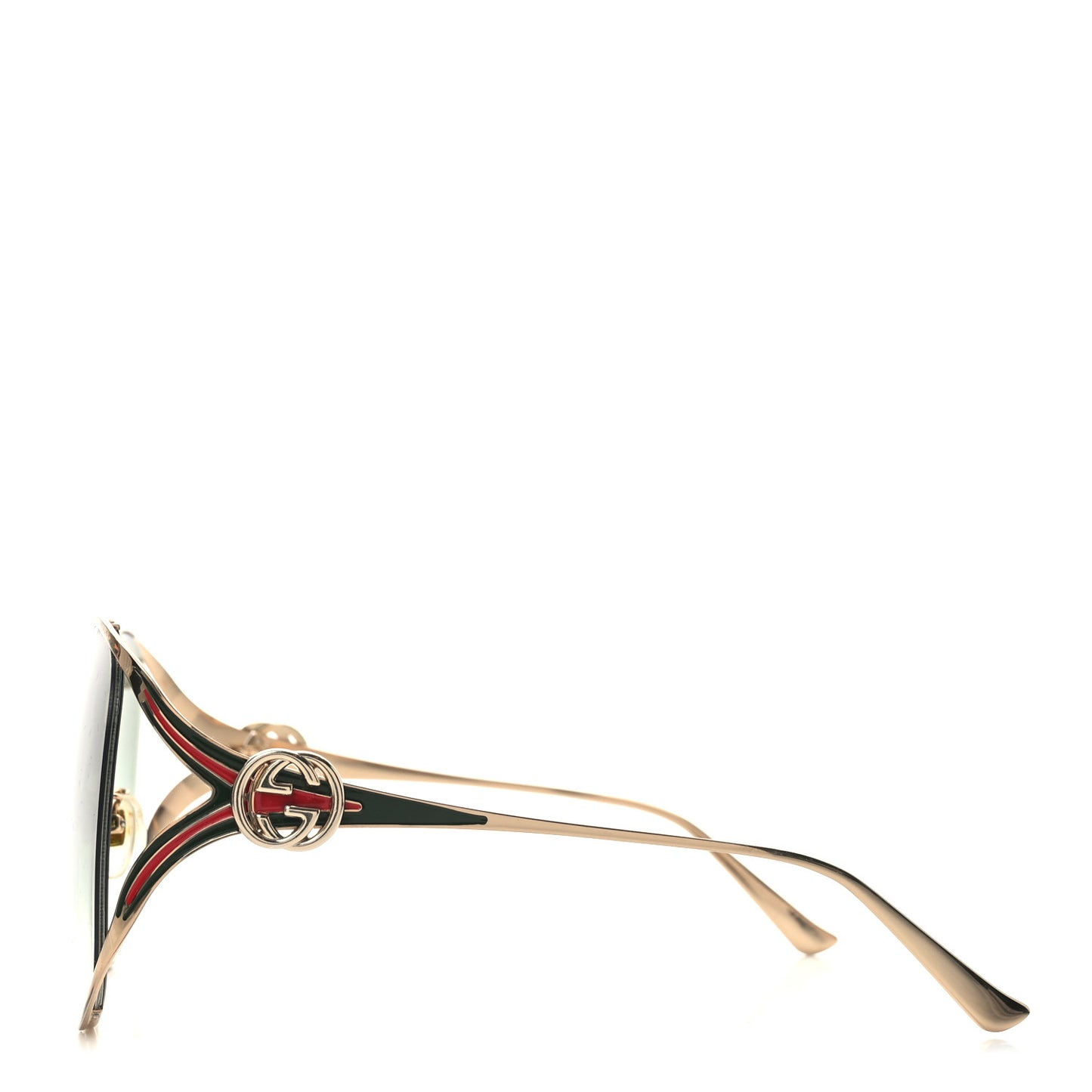 Metal Oversized Round Frame GG0225S Sunglasses Gold