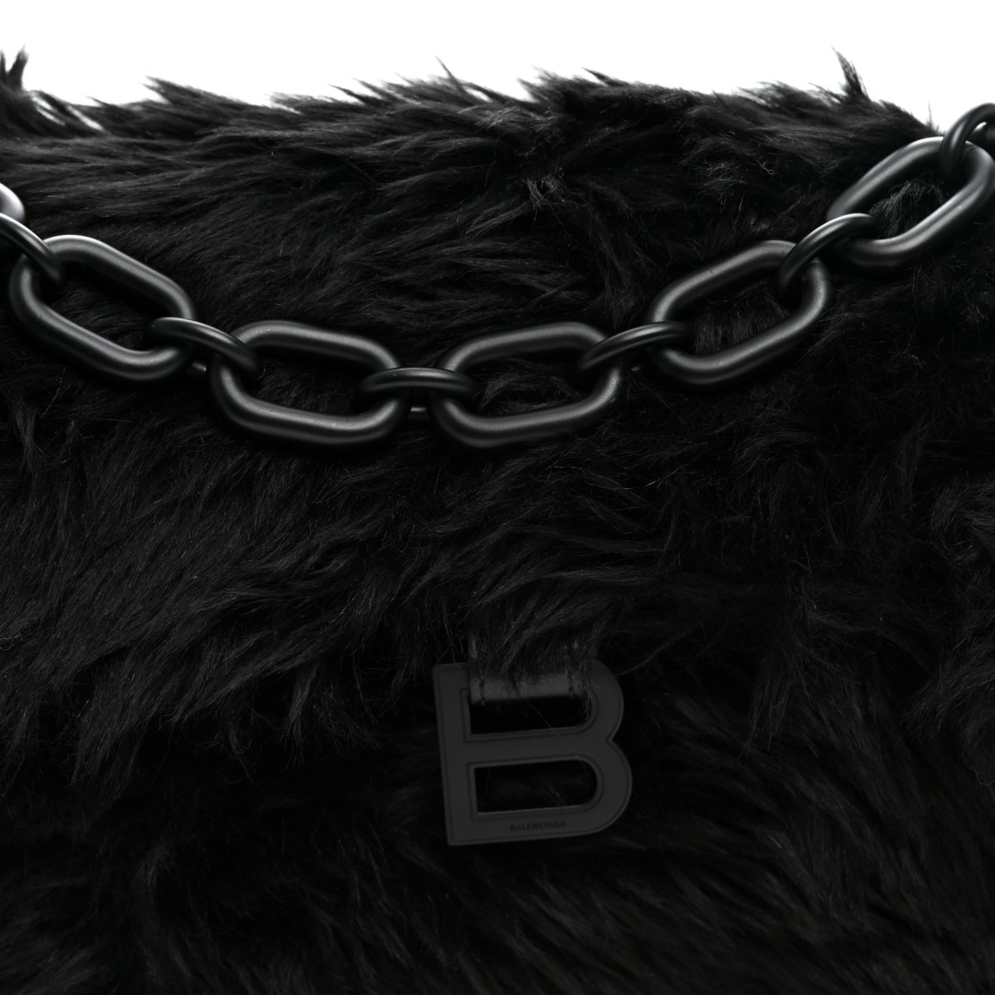 Faux Fur Small Downtown Shoulder Bag Black