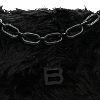 Balenciaga Faux Fur Small Downtown Shoulder Bag Black 8 of 10