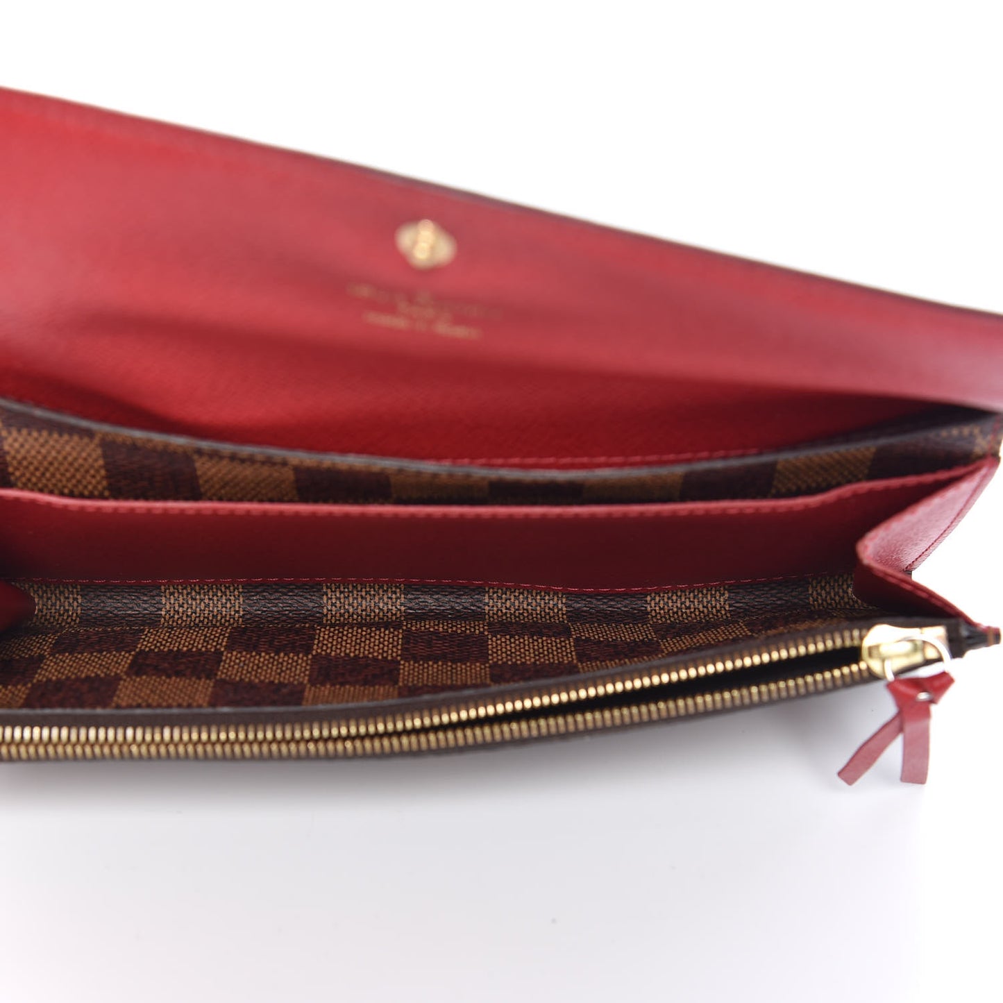 Damier Ebene Emilie Wallet Red