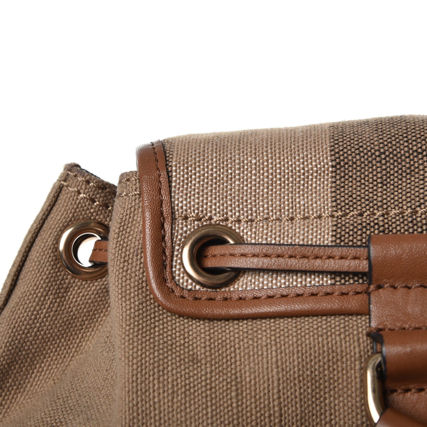 Burberry Overdyed Canvas Mega Check Medium Chiltern Backpack Tan 13 of 13
