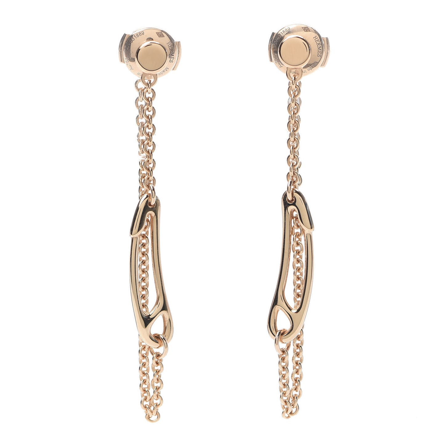 18K Rose Gold TPM Chaine D'Ancre Punk Earrings