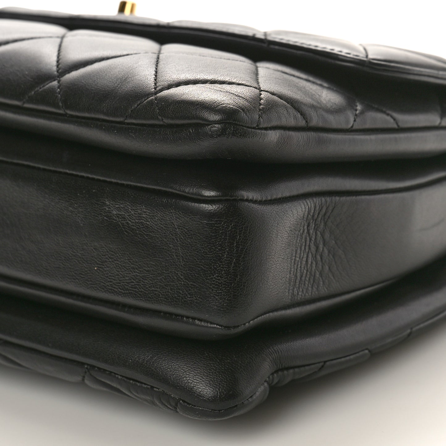 Lambskin Quilted Medium Trendy CC Flap Dual Handle Bag Black