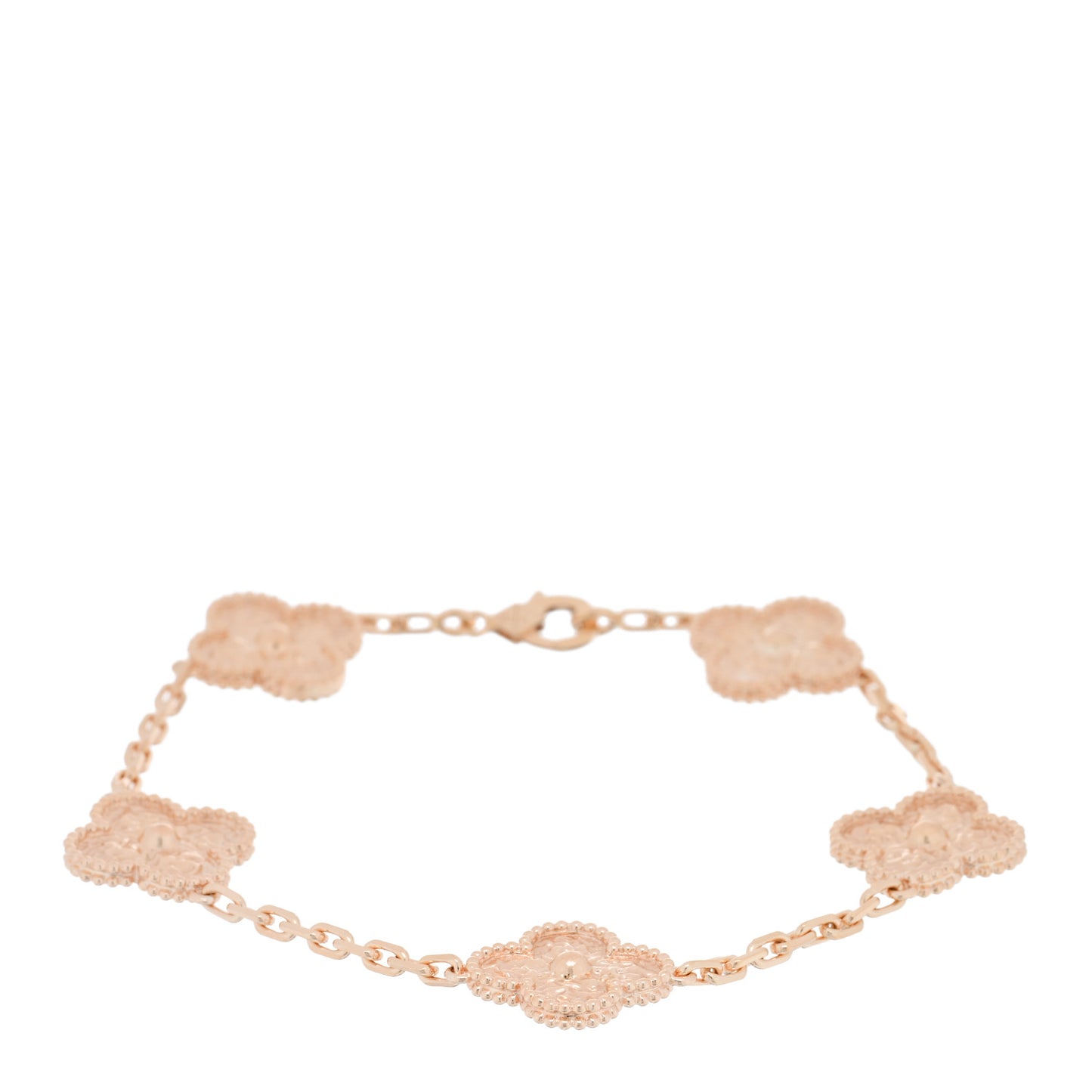 18K Rose Gold 5 Motifs Vintage Alhambra Bracelet