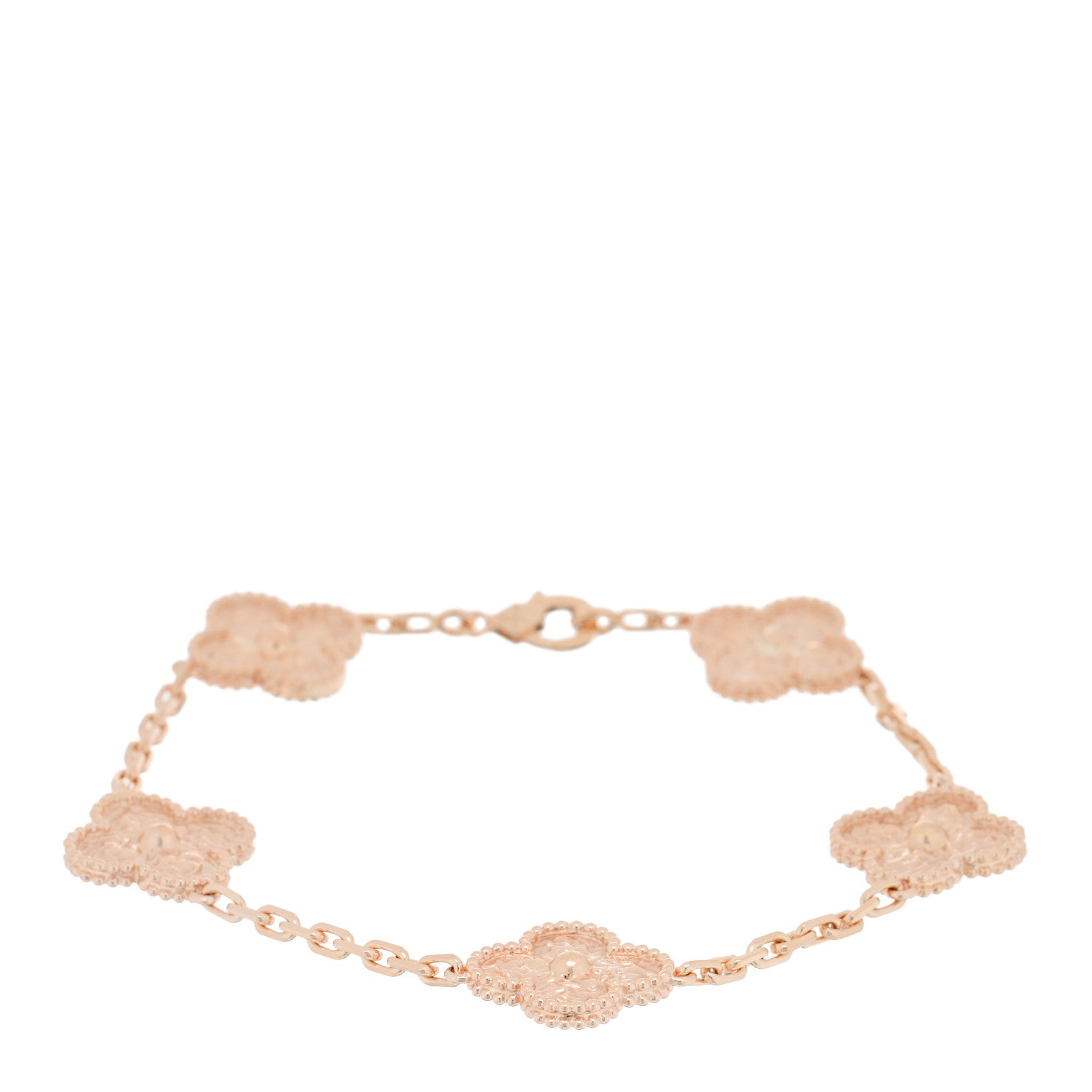 Van Cleef & Arpels 18K Rose Gold 5 Motifs Vintage Alhambra Bracelet 1 of 4
