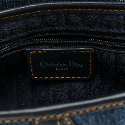 Christian Dior Denim Crystal Floral Embroidered Saddle Bag Multicolor 5 of 8