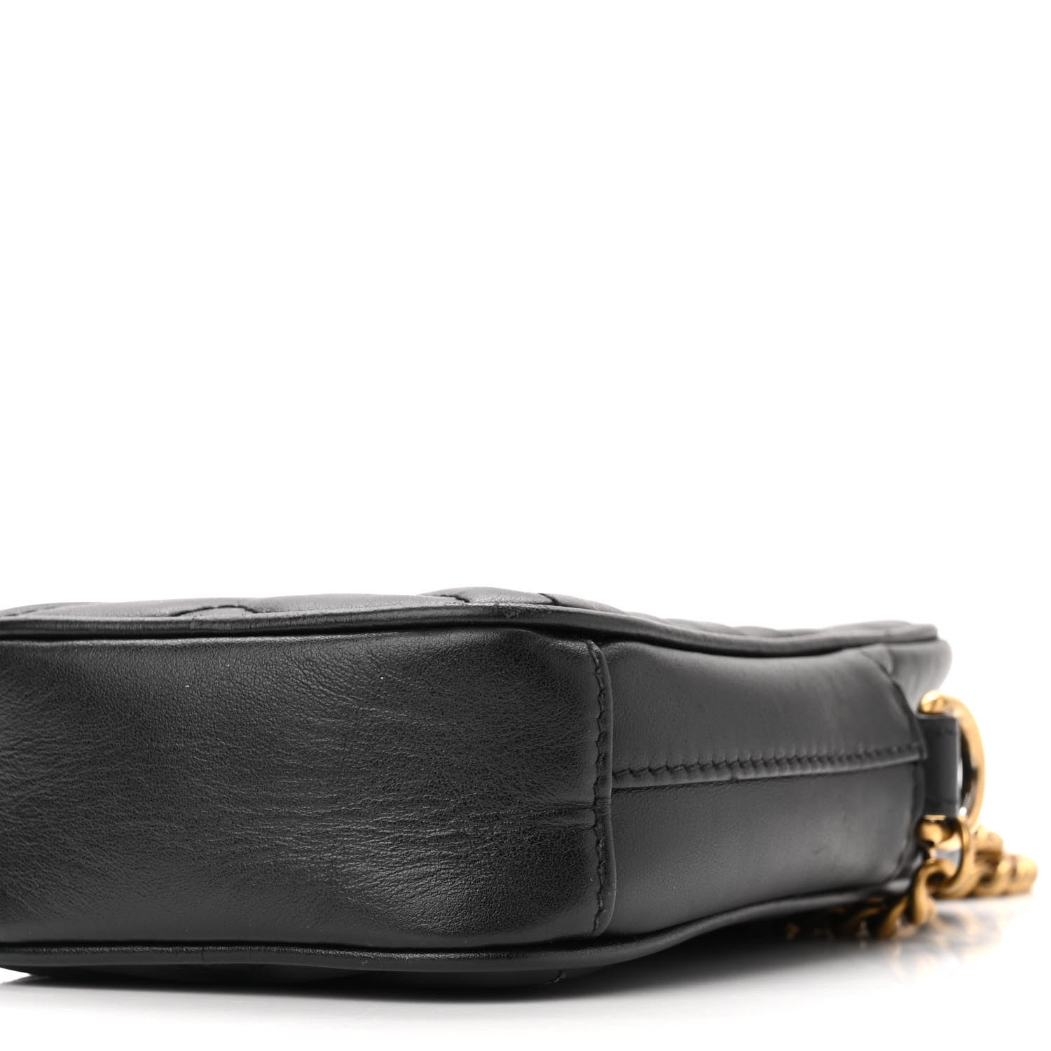 Gucci Calfskin Matelasse Mini GG Marmont Crossbody Bag Black 9 of 11
