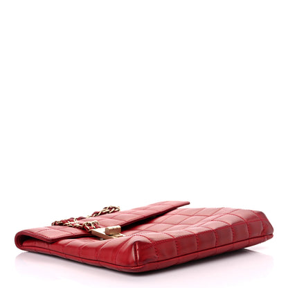 Chanel Lambskin Chocolate Bar Mademoiselle Flap Shoulder Bag Red 3 of 17