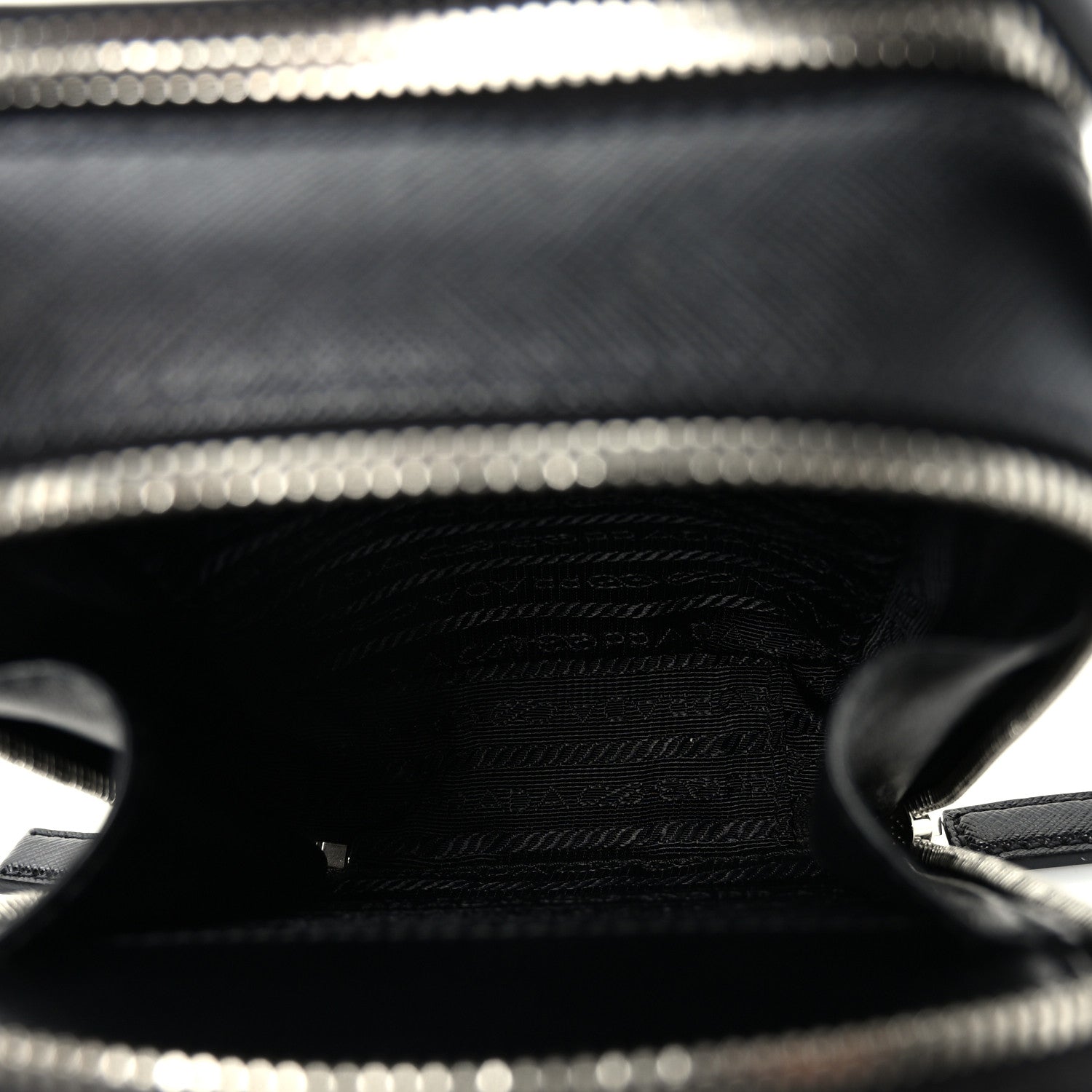Prada Saffiano Travel Brique Crossbody Messenger Bag Black 5 of 10